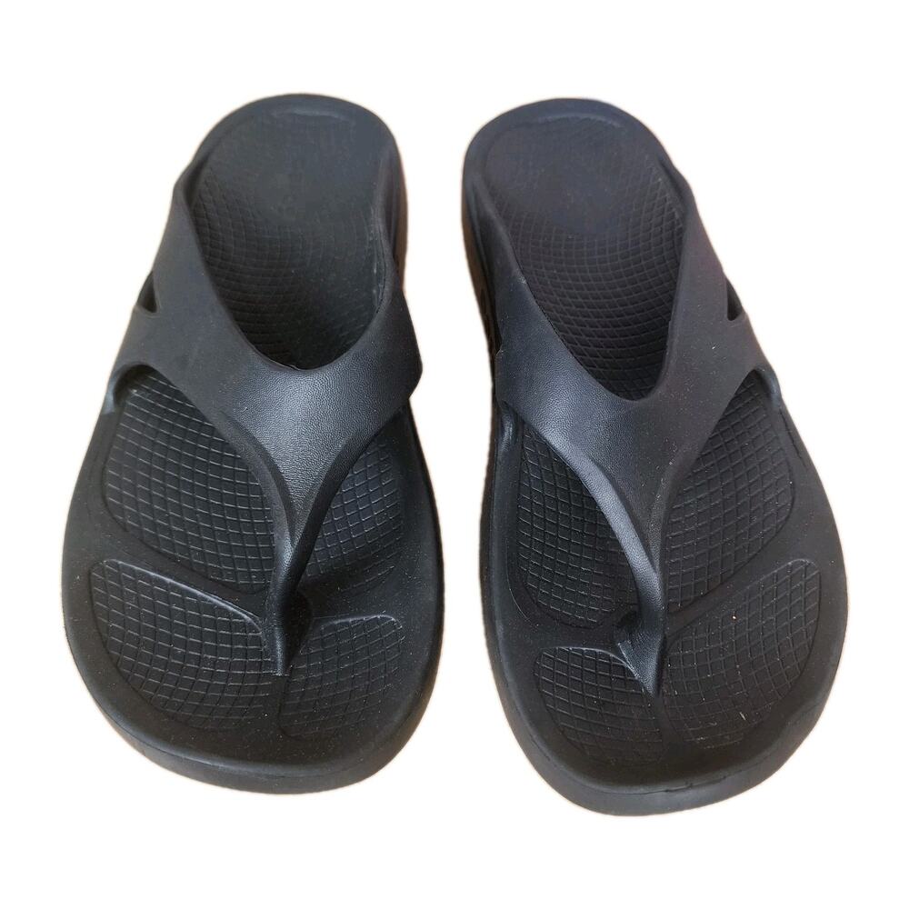 OOFOS Original Recovery Sandals Black Thong Flip Flops Men's 10 Women's 12 EU 43